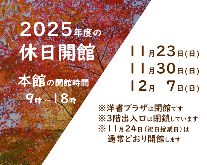 11月12月の休日開館のご案内
