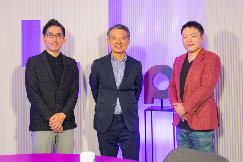 左から徳谷智史 様、東郷賢 教授、佐々木紀彦 様